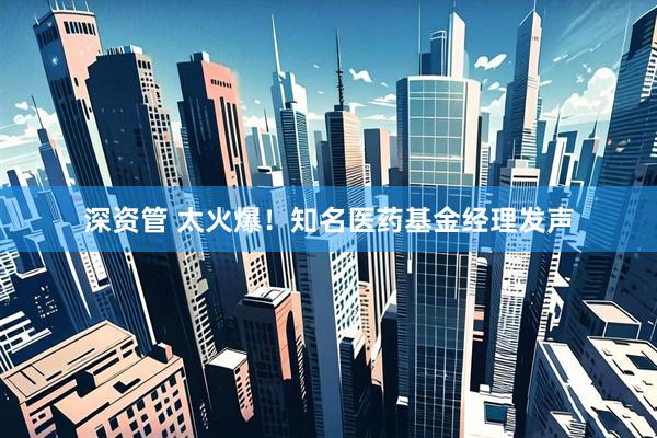 深资管 太火爆！知名医药基金经理发声